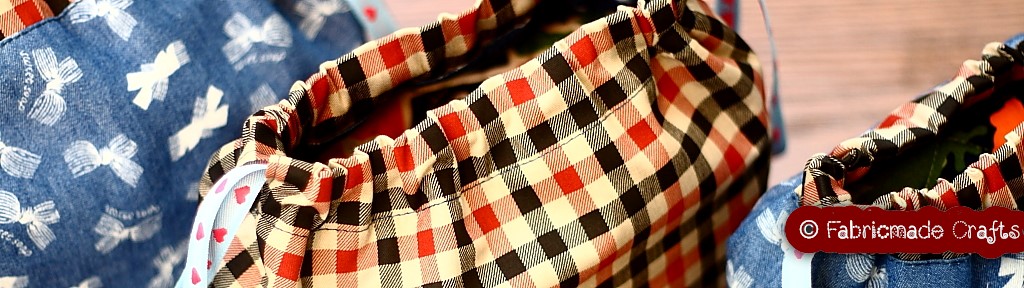 Fabricmade Crafts Rectangle Base Drawstring Bag